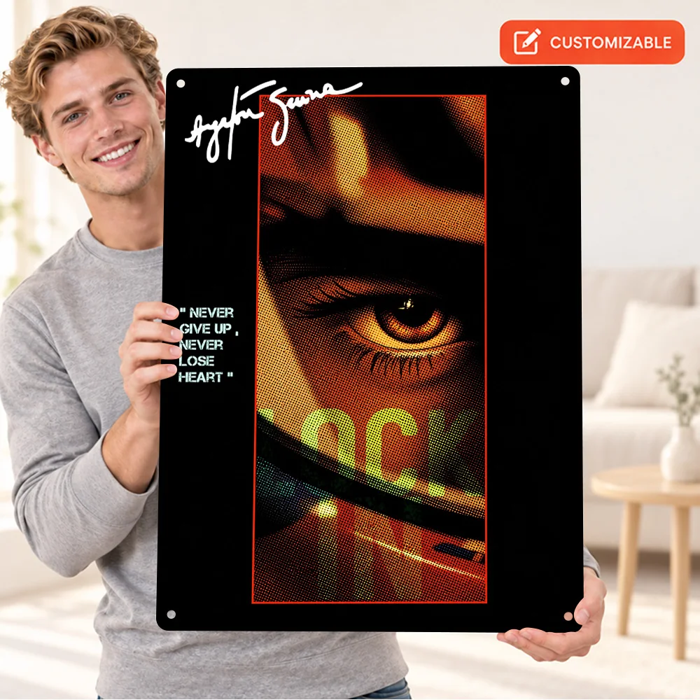Ayrton Senna With Quote Aluminum Poster Customized Metal Sign Inspirational Typography Wall Art For Home Office Racing Fan Gift