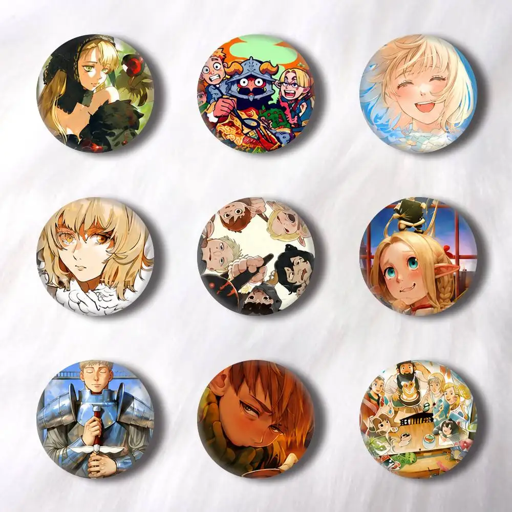 Anime Delicious in Dungeon Character  Creative Round Button Badges Pin Brooch Backpack Jewelry Gift