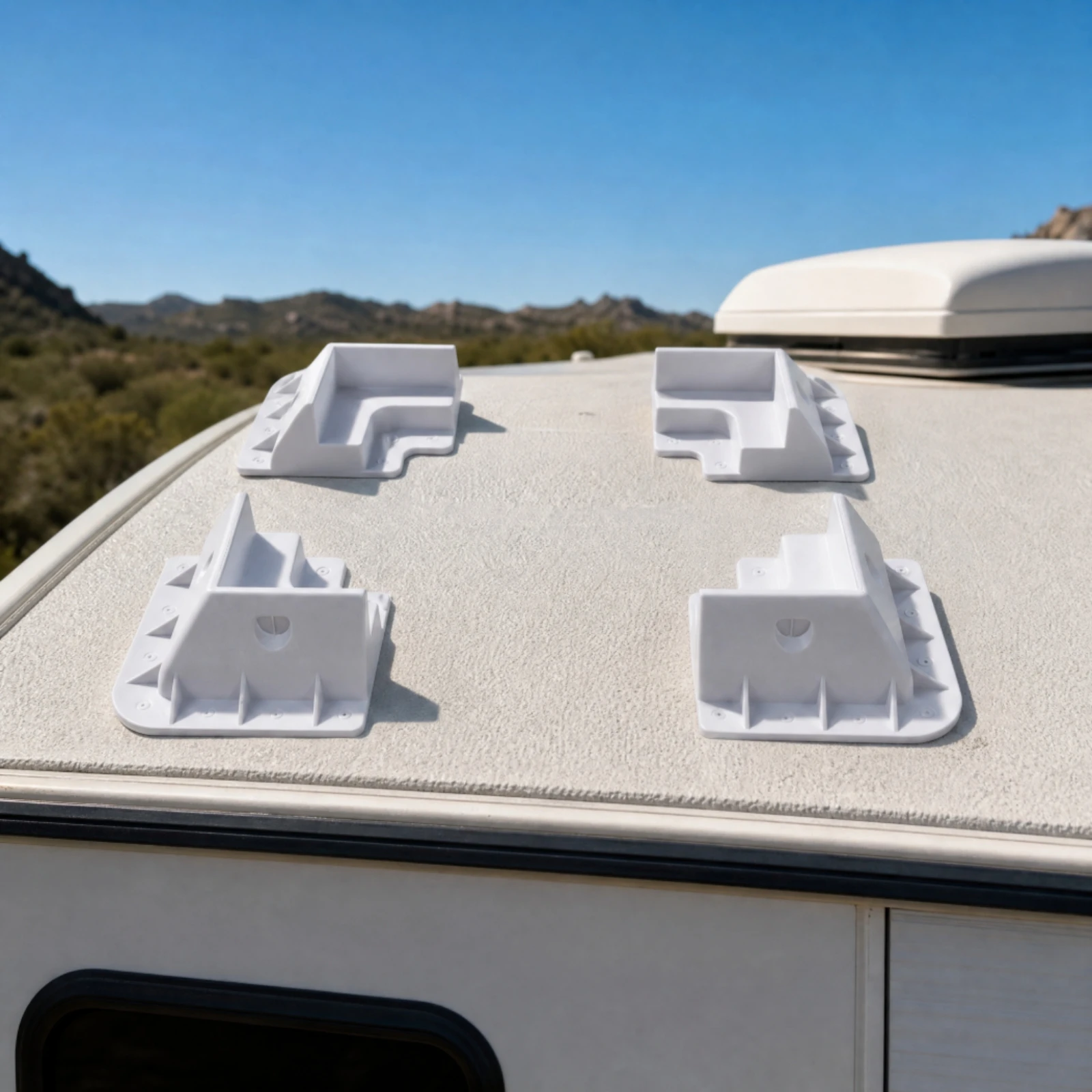 4 Pieces ABS Solar-Panel Mounting Bracket Weather Resistant Angled Solar Panel Bracket with Reinforcing Ribs Reinforced Rigid
