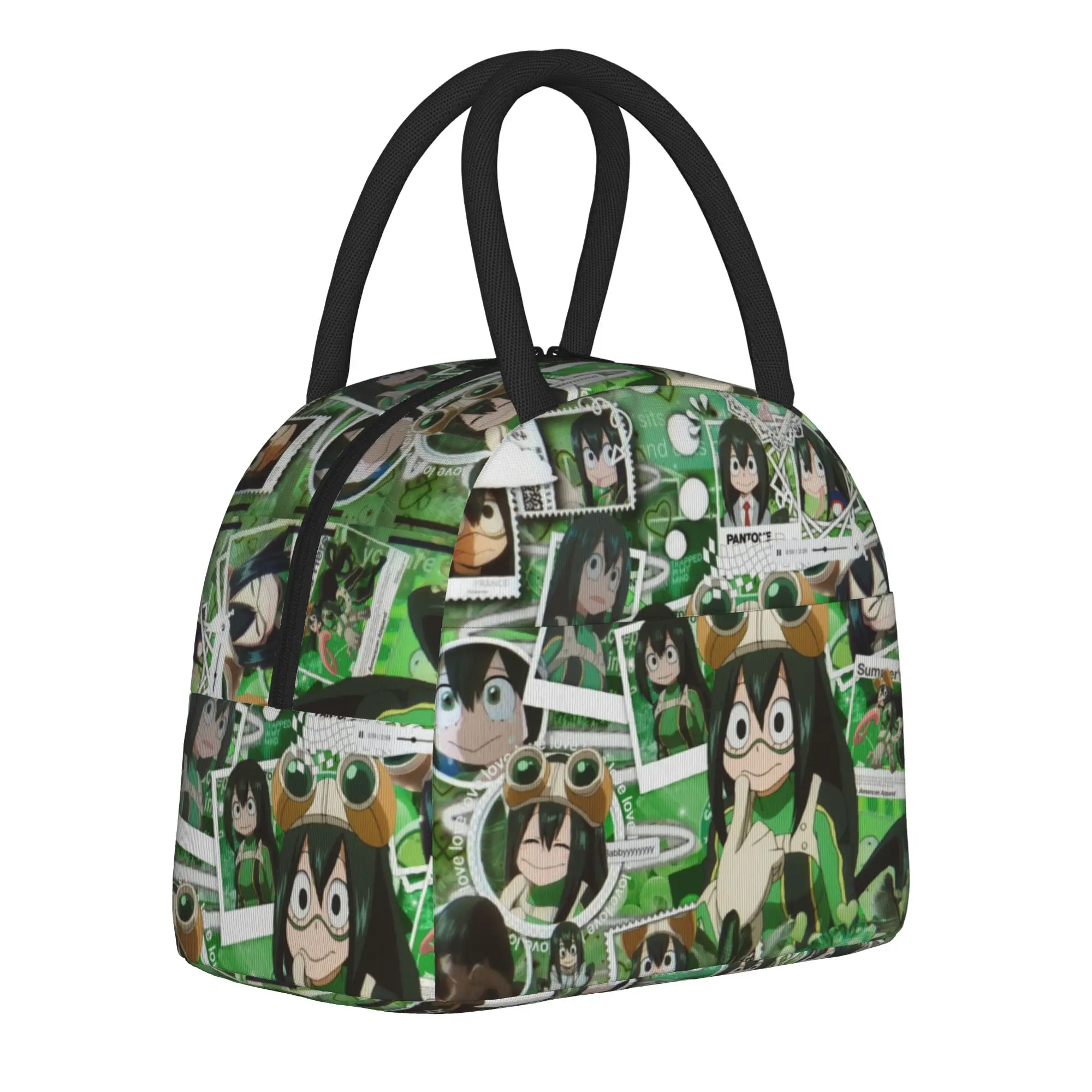 MHA Insulated Lunch Bag Portable Japan Anime Manga Comic Reusable Thermal Bag Tote Lunch Box College  Travel Food Handbags