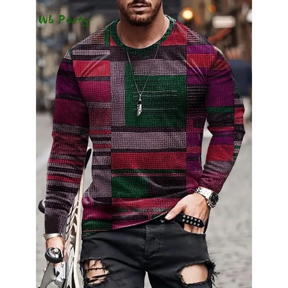Vintage Men's Long Sleeved Clothing Fall Outdoor Men's Tops Fashion Versatile Men Short Sleeved Tee Casual O-Neck Men's T-Shirt