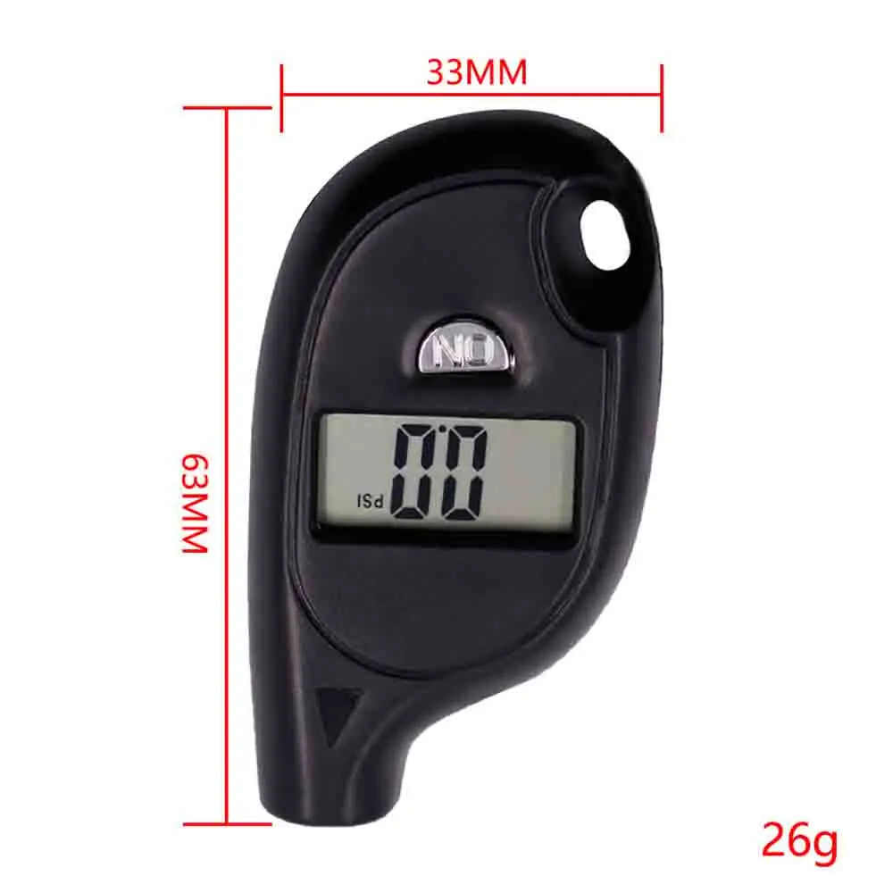 Mini Keychain Style Tire Gauge Digital Lcd Display Car Tire Air Pressure Tester Meter Auto Car Motorcycle Tire Safety Alarm New