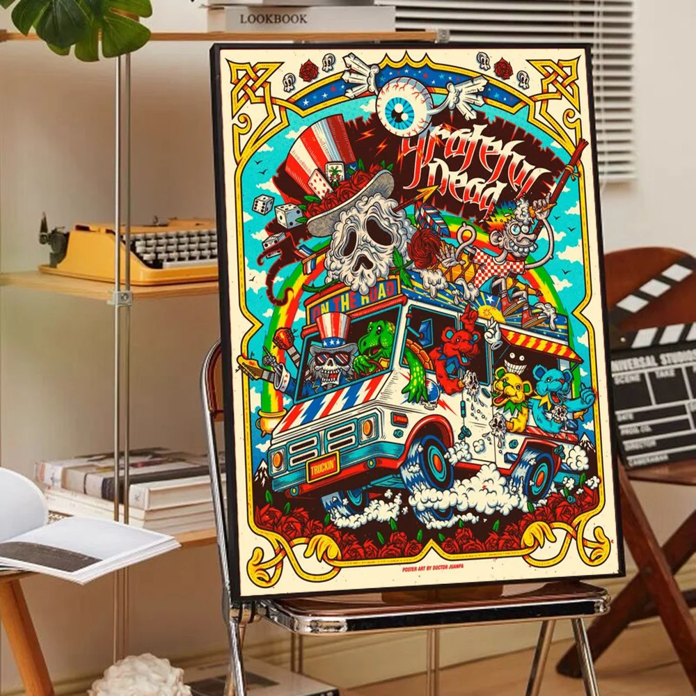 Grateful Dead DIY Sticky Poster Whitepaper Prints Posters Artwork Vintage Decorative Painting