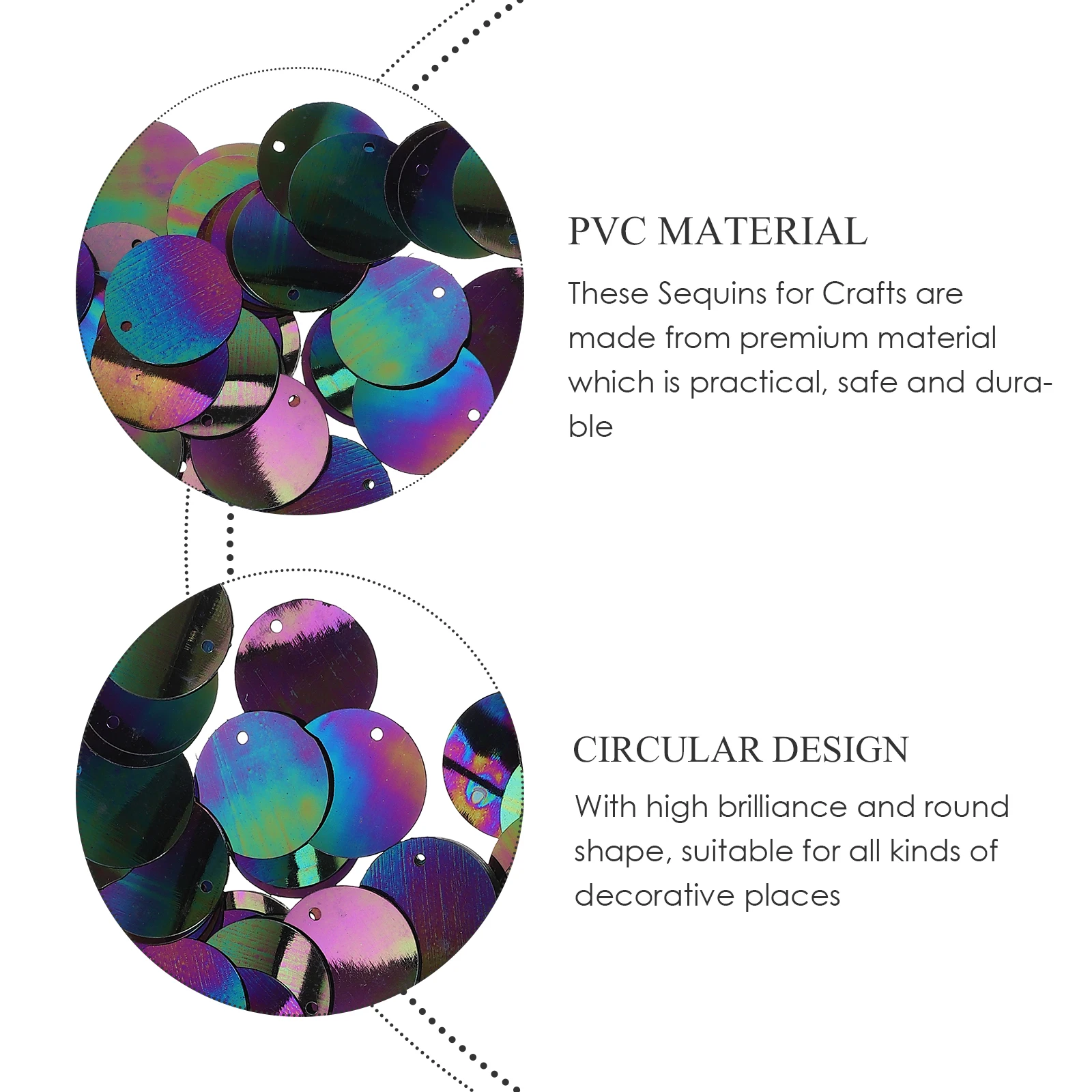 

750pcs Crystal Sequins PVC Round Decorative Accessories for Crafts Clothing DIY Sewing Embellishments Large Loose Shiny Circle