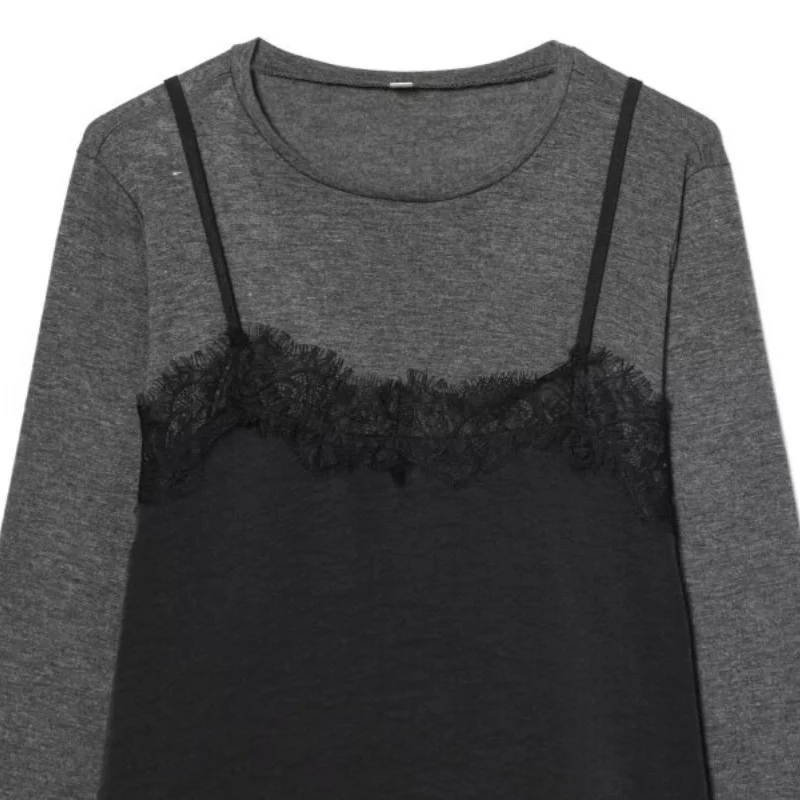 Feminino macio doce em torno do pescoço vestido de renda manga longa em camadas plissado mini vestido elegante estilo coreano festa clubwear outfit