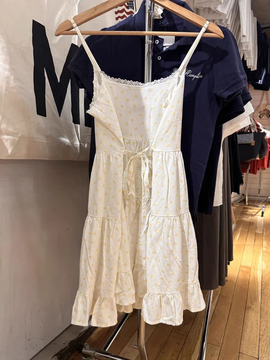 เป็ดน้อยลูกไม้ Trim ชุดมินิผู้หญิงฤดูร้อน Bow Strapless กลับ LACE-up Slim A-Line สั้น Vestidos หวานน่ารัก Camis ชุด