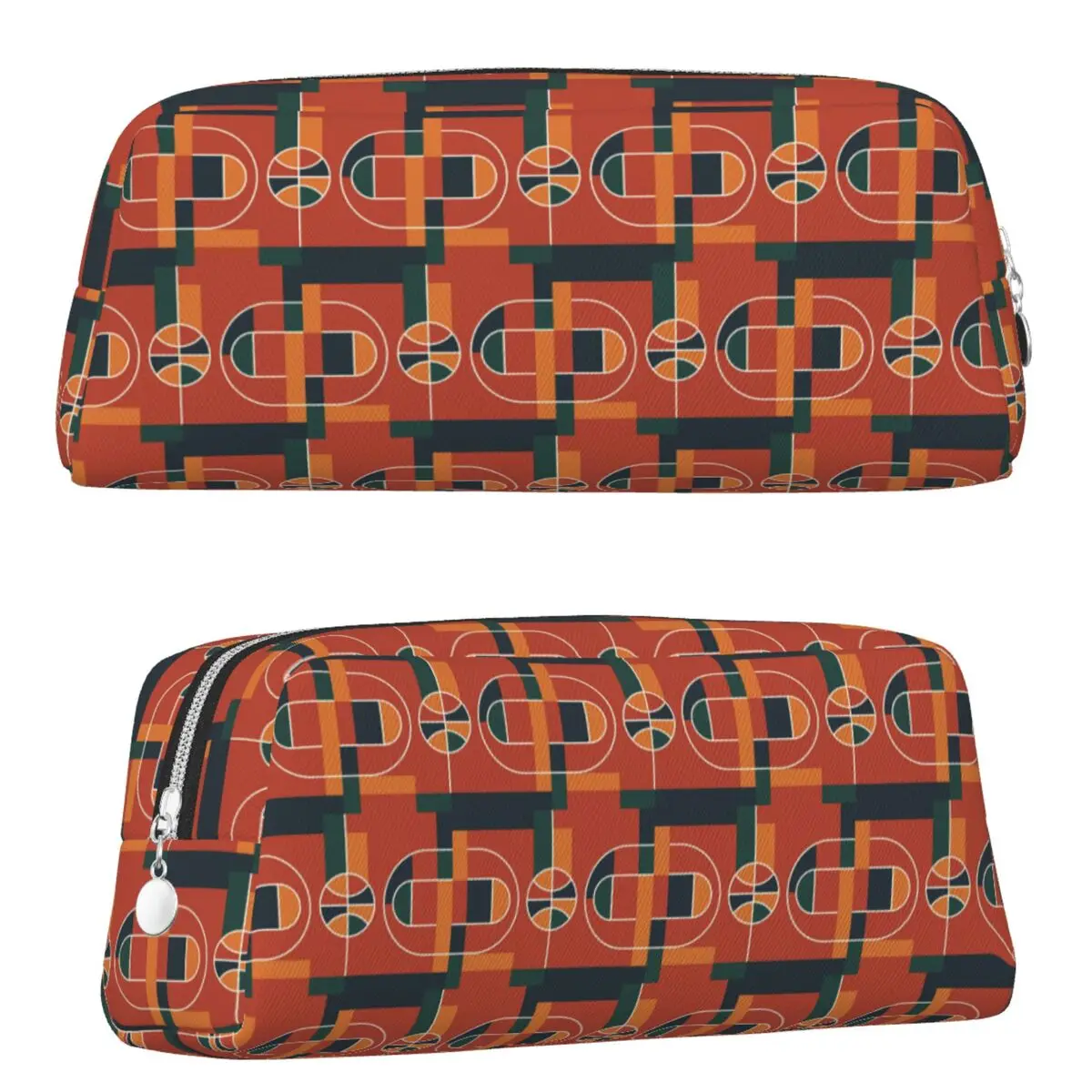 Black Basketball Court Pattern Pencil Cases for Students Gifts Pen Box Pencil Bag Pencil Pouch Storage Stationery Supplies
