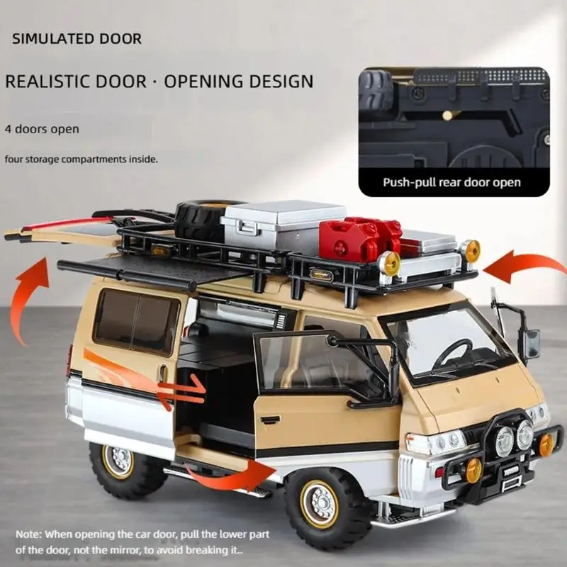 

1:24 Alloy Minivan Model Car With Realistic 6 Opening Door Shock Absorption And Sound Light Effects For Kids Collectors A2UB
