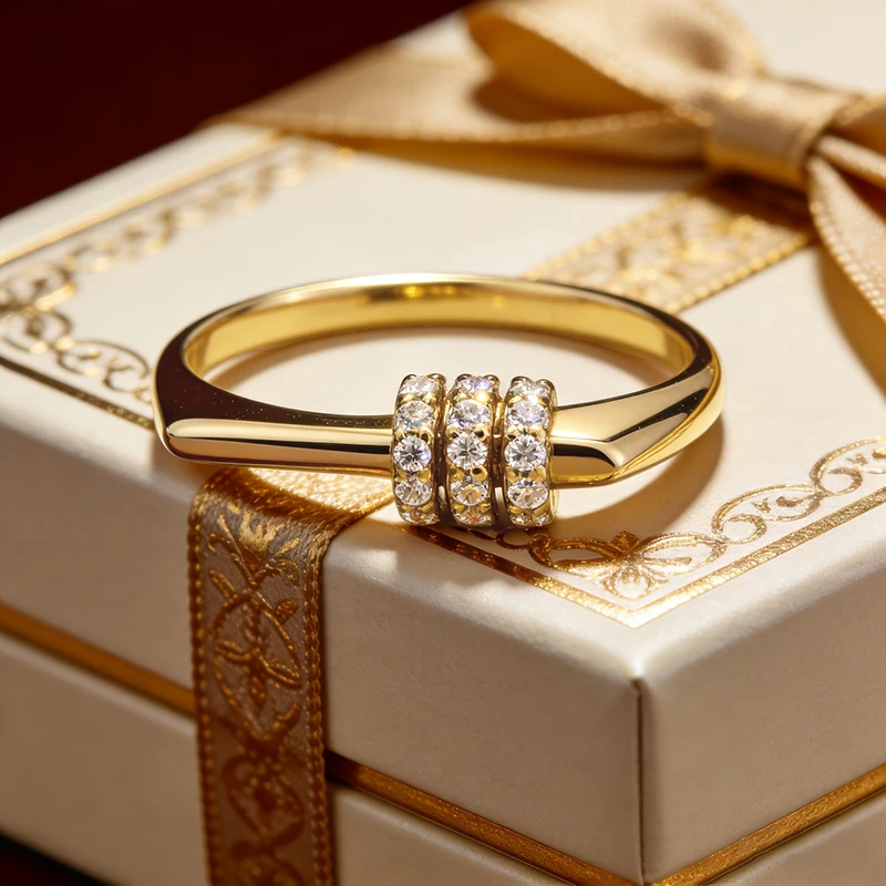 Huitan Zarte Ringe mit Dreifach-Kreis-Design, Charmantes, Schlichtes, Stilvolles Fingerschmuckstück für Frauen, Eleganter Schmuck für Partys