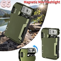Rechargeable EDC Flashlight Portable Flat Pocket Flashlight with RGB Light Mini Flashlight Magnetic Keychain Flashlight
