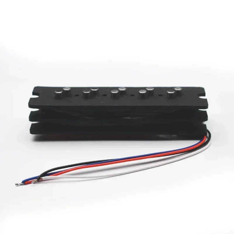 Alnico 5 5-String Bass Humbucker with Staged Polepiece Noise Reduction 16.5/17.5MM Pole Spacing 4 Conduct Split Coil