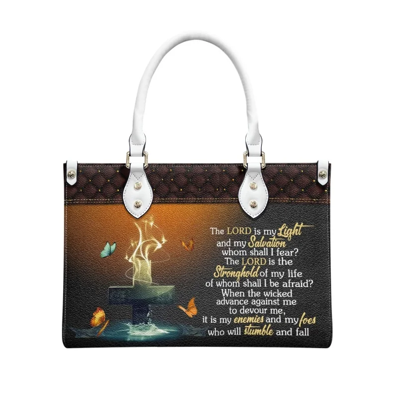 The Lord Is My Light And My Salvation Personalized Gifts Handbags for Female Eastern Star Ladies Casual Totes Bolsas Femininas