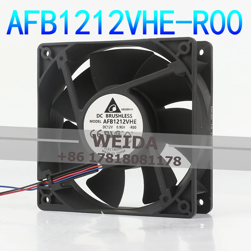 

Delta DC AFB1212VHE-R00 12V 0.90A AC EC 12038 12CM Server Chassis Double Ball High air Capacity Cooling Fan