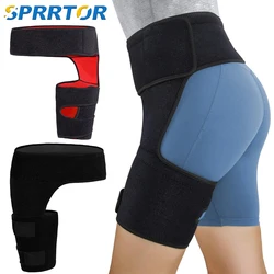 1Pcs Hip Brace Thigh Compression Sleeve,Hamstring & Groin Compression Sleeve Wrap for Sciatic Nerve Relief,Hip Support Brace