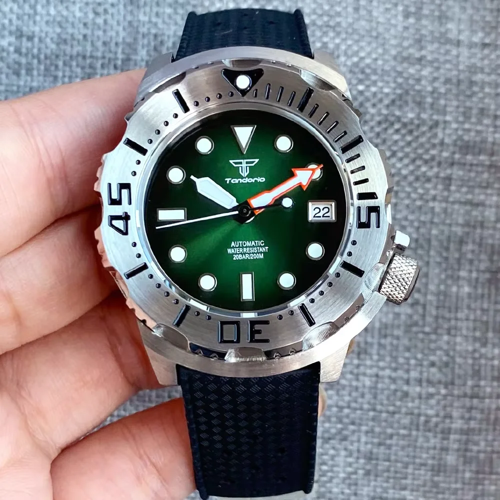 

Светящиеся мульти-стили Monster Tandorio 42 мм AR сапфировое стекло зеленые/красные/синие 200 м водонепроницаемые дата NH35 автоматические мужские часы для дайвинга