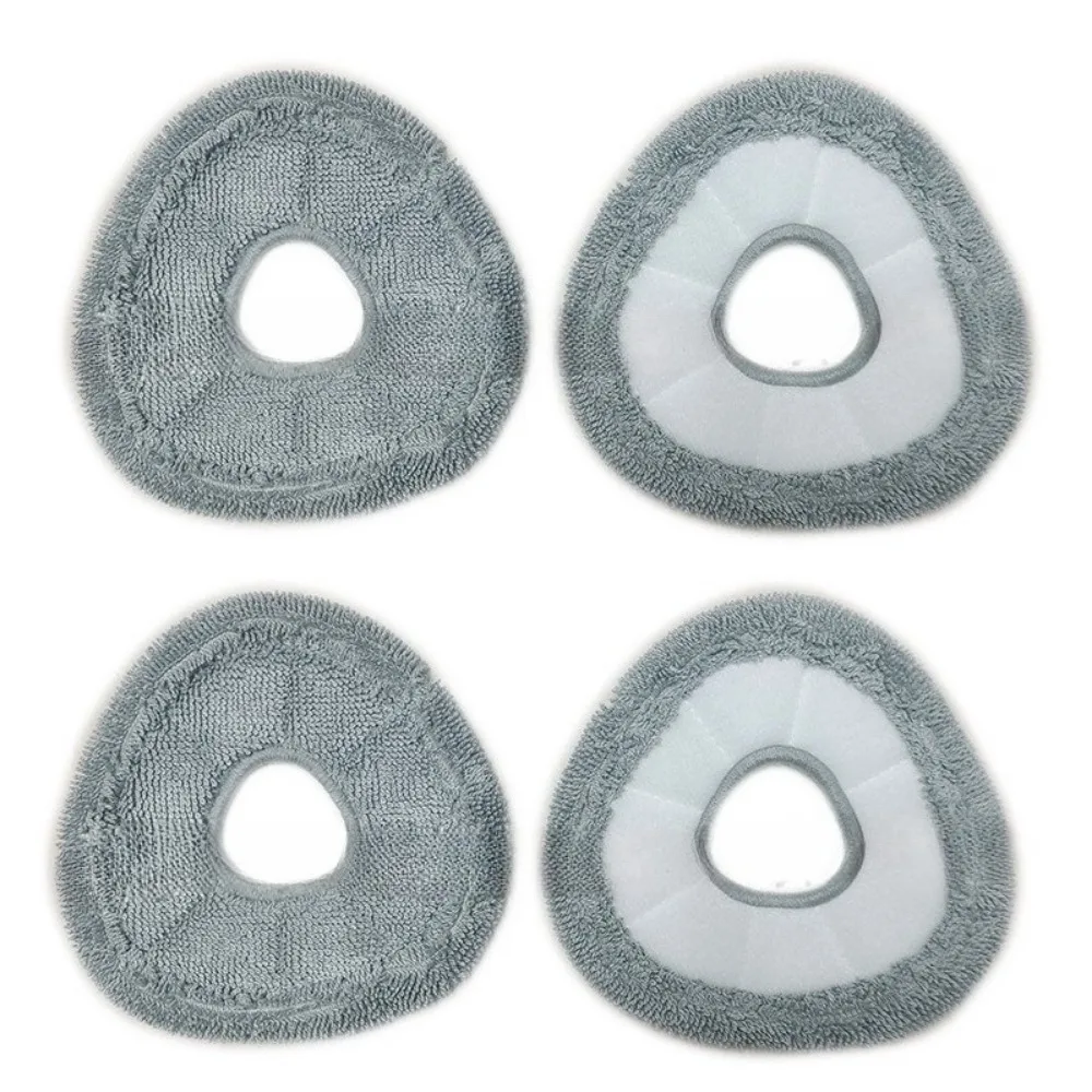 4Pcs Washable Microfiber Mop Pads for Narwal J1 J2, Robot Vacuum Replacement Cloth Refills, Deep Cleaning Triangular Rags