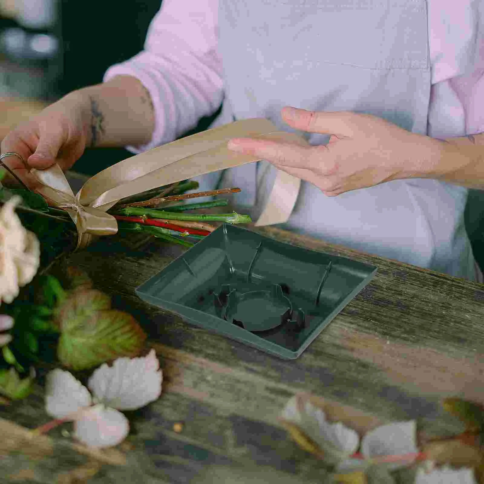 2 pezzi porta fango per fiori vassoio in schiuma floreale supporto per piante disposizione ciotola contenitori per organizzare ciotole materiale per fioristi plastica