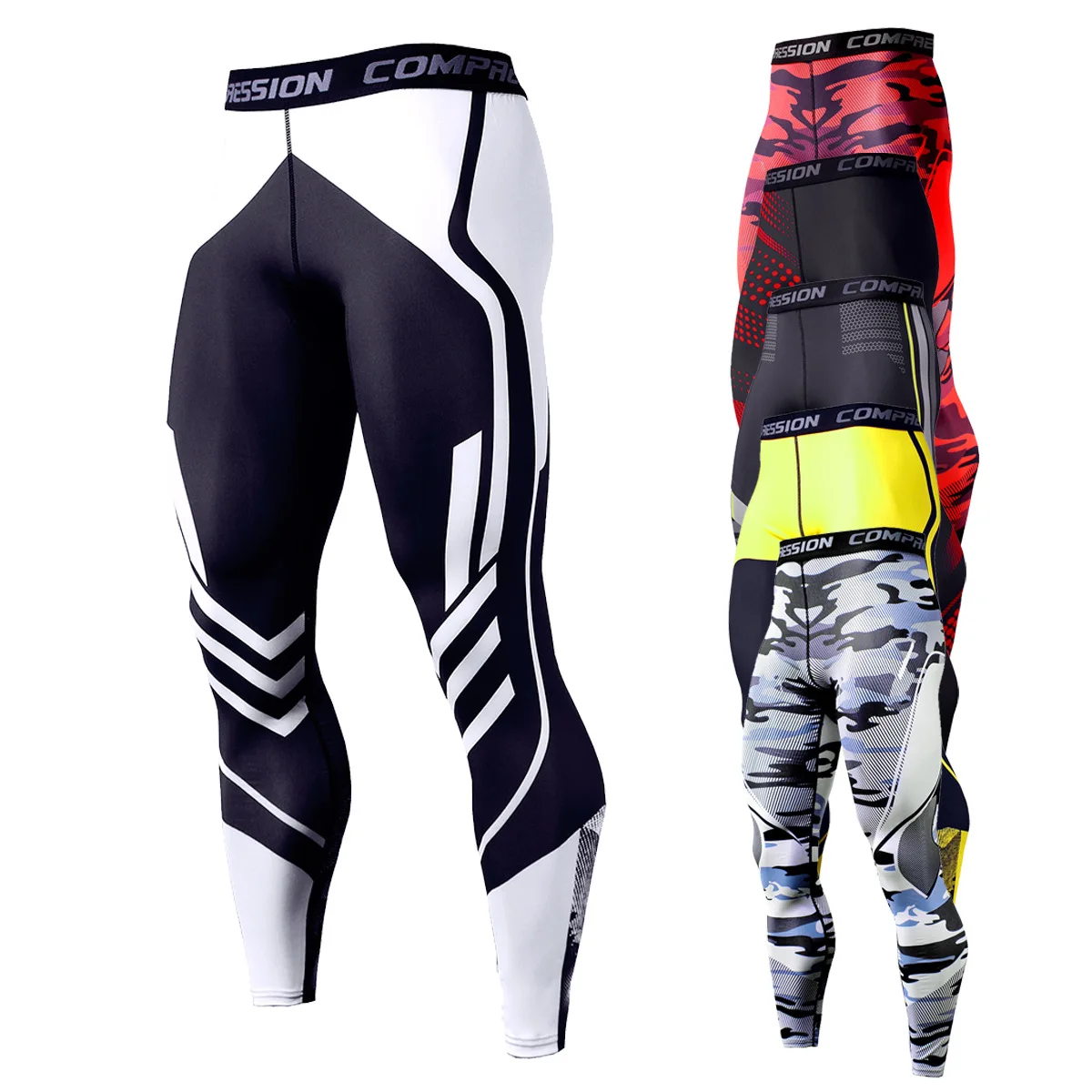 

Compression Running Pants Gym Man Fashion Spider Iron Print Leggings Jogger Sports Tights First Layer Football Cycling Bottoms