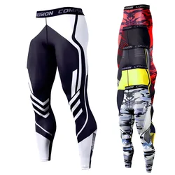 Compression Running Pants Gym Man Fashion Spider Iron Print Leggings Jogger Sports Tights First Layer Football Cycling Bottoms