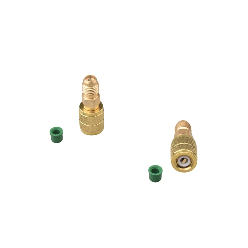 AAAN-Voor R32 R454B Koelmiddel Messing Adapter, 1/4 Inch Vrouwelijk Naar 1/4 Inch Mannelijke Omgekeerde Draad, voor R32 R454B Koelmiddel Tanks Sp