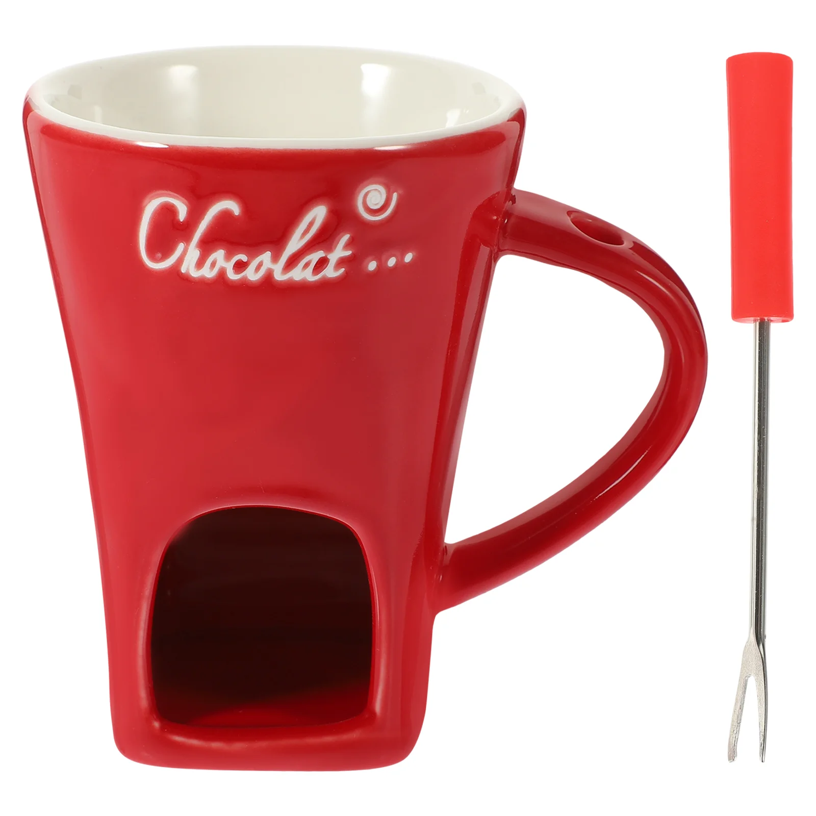 

Chocolate Melting Oven Heater Ceramic Cheese Warmer Ice Cream Pot Butter Fondue Fork Stainless Steel Stove Pots