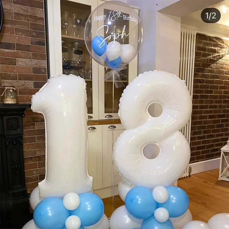 Number 18 Balloon 18 Digit Balloon Eighteen Figure Blue Green 18th Birthday Big Large Red Rose Golden Black Colorful 32inch Ball