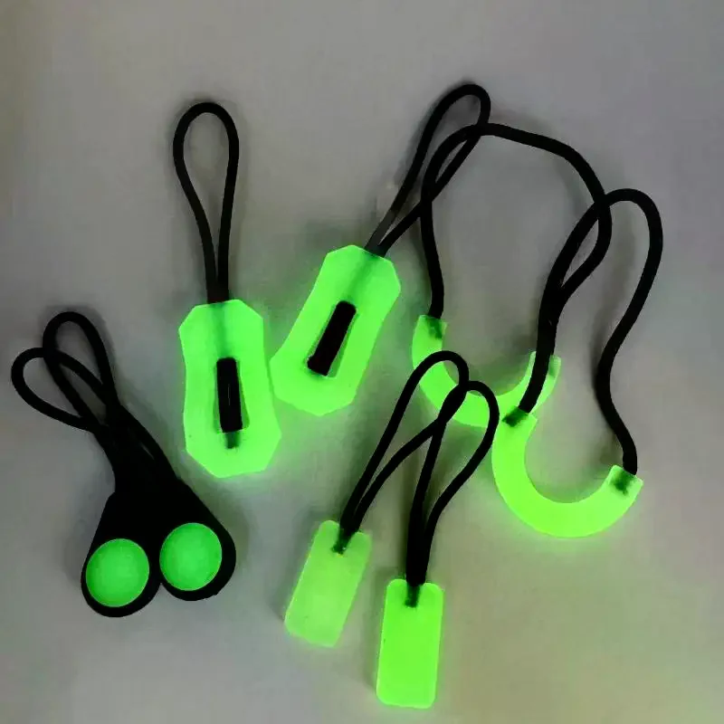 10Pcs Glow In The Dark Zipper Head Luminous Zipper Pull Rope Anti-lost Backpack Clothes Jackets Slider Head Sewing Repair Kits