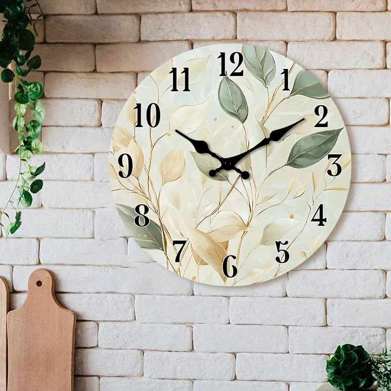1pc Non-Ticking Wooden Wall Clock -  Entryway Decor, Small Wall Clock for Living Room, Bedroom Decor, Minimalist Decor, Highquality Finish, Stylish Timepiece, Home Decorators, Contemporary Timepiece, Durable Wood, Interior Designers
