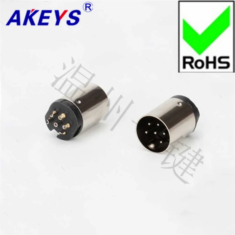 10PCS DSCT-6-07f-s Large keyboard plug DIN socket S Terminal 6 pin MIDI six-core socket public head
