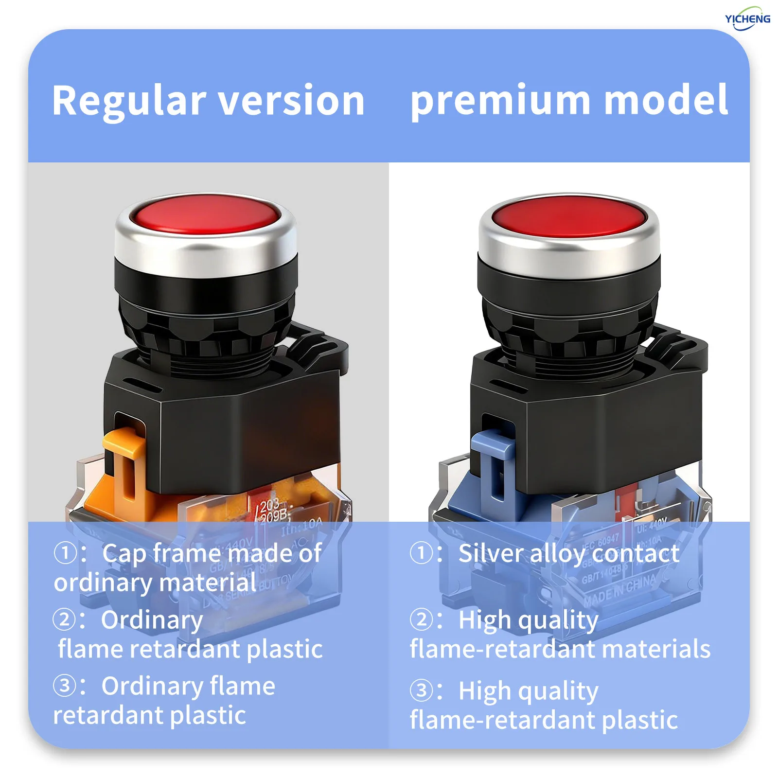 Picture 7: 10Pcs 22MM Momentary / self-locking button switch High quality and durable flat button normally open normally closed