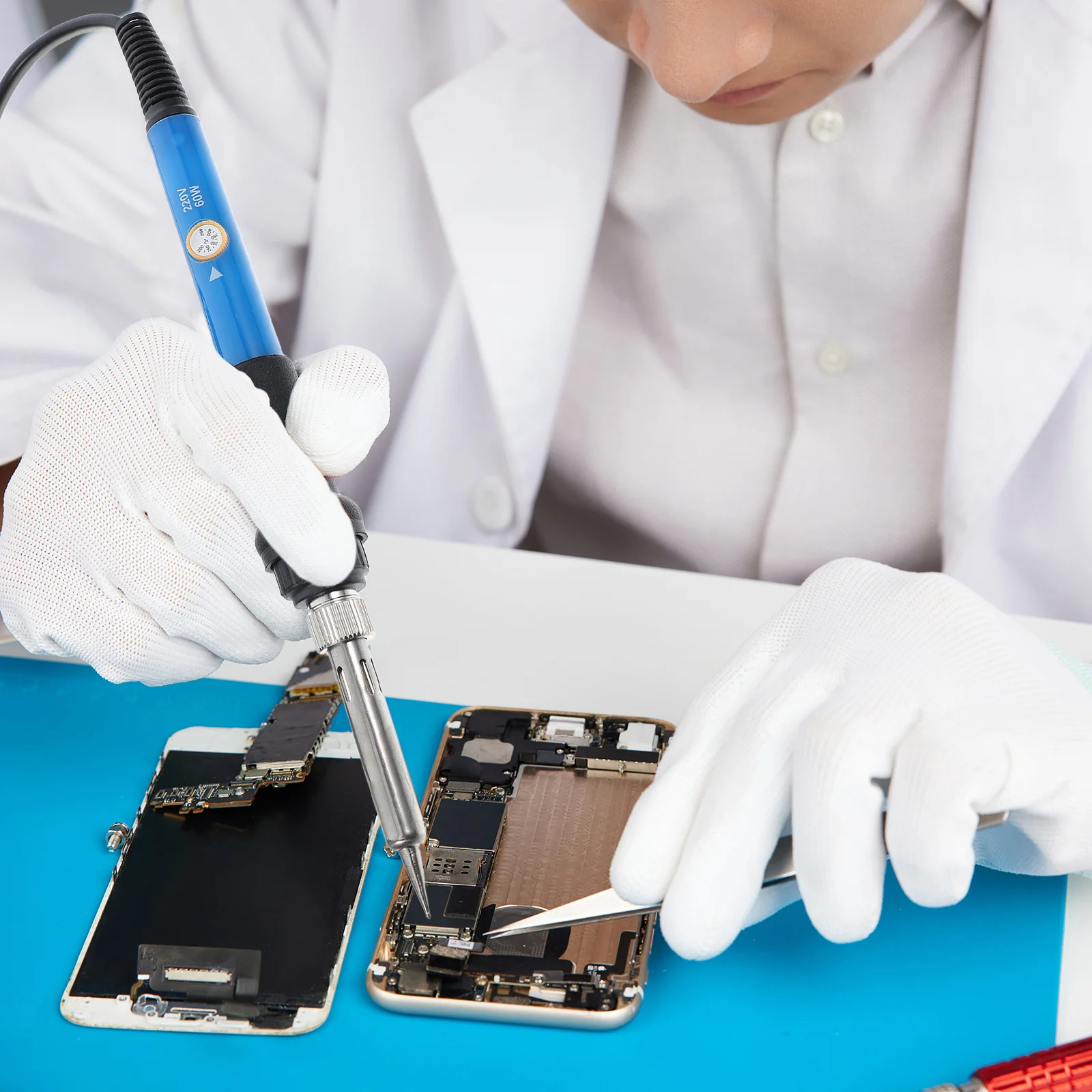 1 مجموعة سبيكة لحام كهربائي مجموعة قابل للتعديل درجة الحرارة المحمولة لحام لحام الحديد أدوات طقم لحام الإلكترونية الاتحاد الأوروبي التوصيل