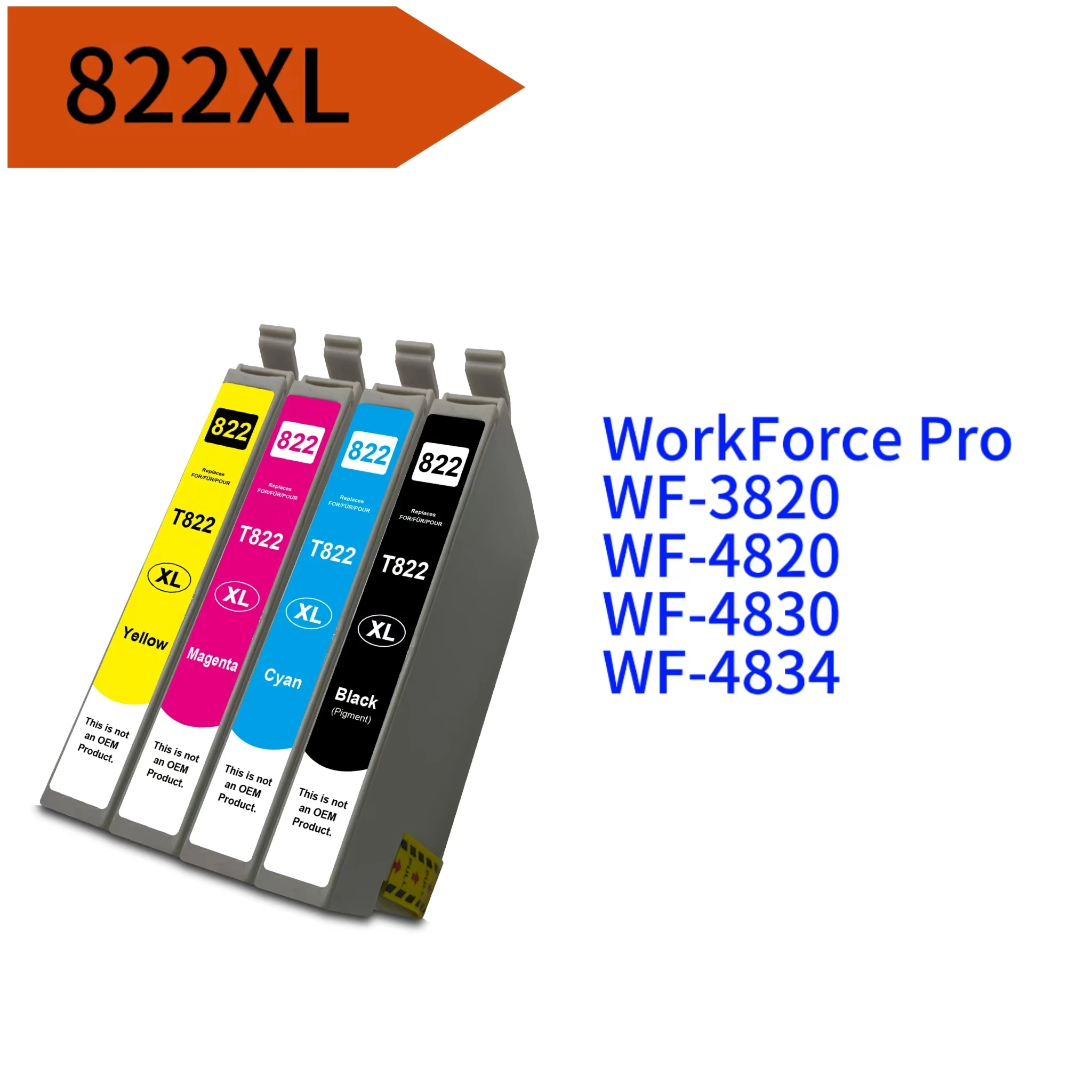 822XL E822XL E-822XL T822XL T822 Compatible Color Ink Cartridge For Epson WorkForce Pro WF-3820 WF-4820 WF-4830 WF-4834