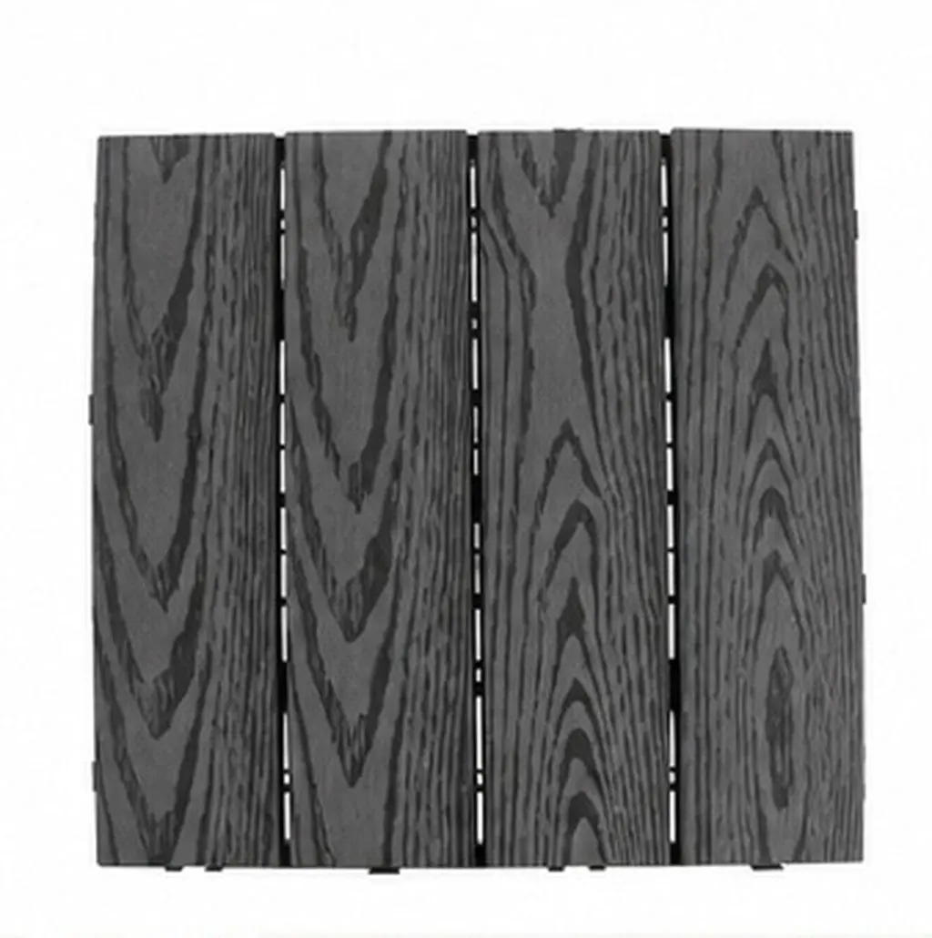 Interlocking Plastic Deck Tiles 30x30cm Embossed Waterproof Outdoor Flooring for Patio Balcony Garden Poolside Yard Anti-Slip