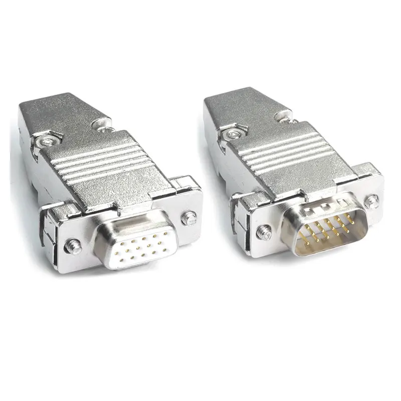 D-SUB DB15 15 Pin Female Male VGA Socket Connector Adapter 3 Row Solder Type Male Female Plug Socket converter