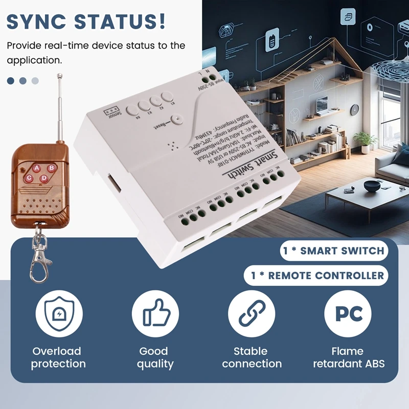 Tuya Wifi Smart Switch Temperature Humidity Sensor Monitor AC 85-250V Wireless Smart Switch With RF Remote Controller
