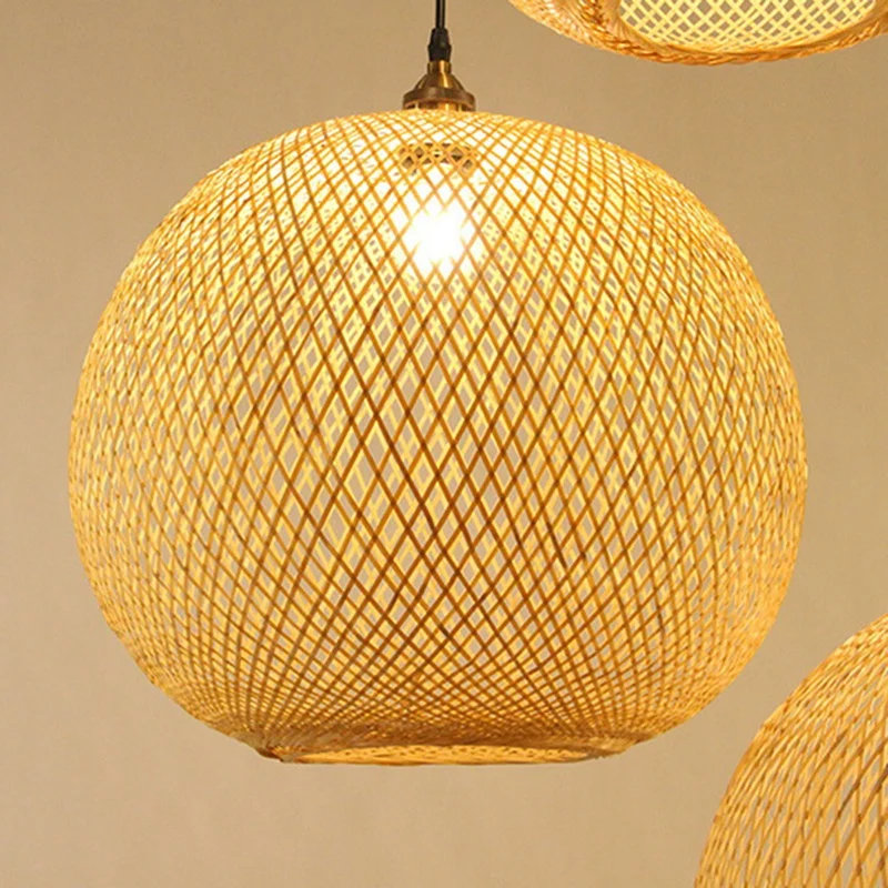 HOT SALE Woven Bamboo Pendant Light Creative Chandelier Rattan For Living Room Bar Retro Woven Pendant Light