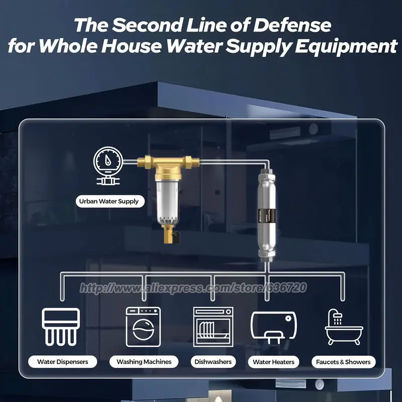 نظام تثبيط مقياس إزالة الترسبات المائي للمنزل بالكامل WS200، تدفق كبير مضاد للتآكل الكلاسيكي والمياه الصلبة