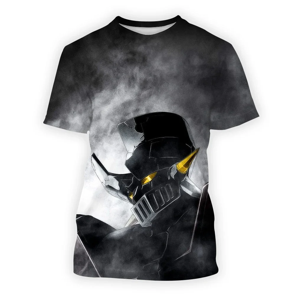 Summer T-shirt fashion Mazinger Z anime movie robots 3D printing men's casual round O-neck oversized tops