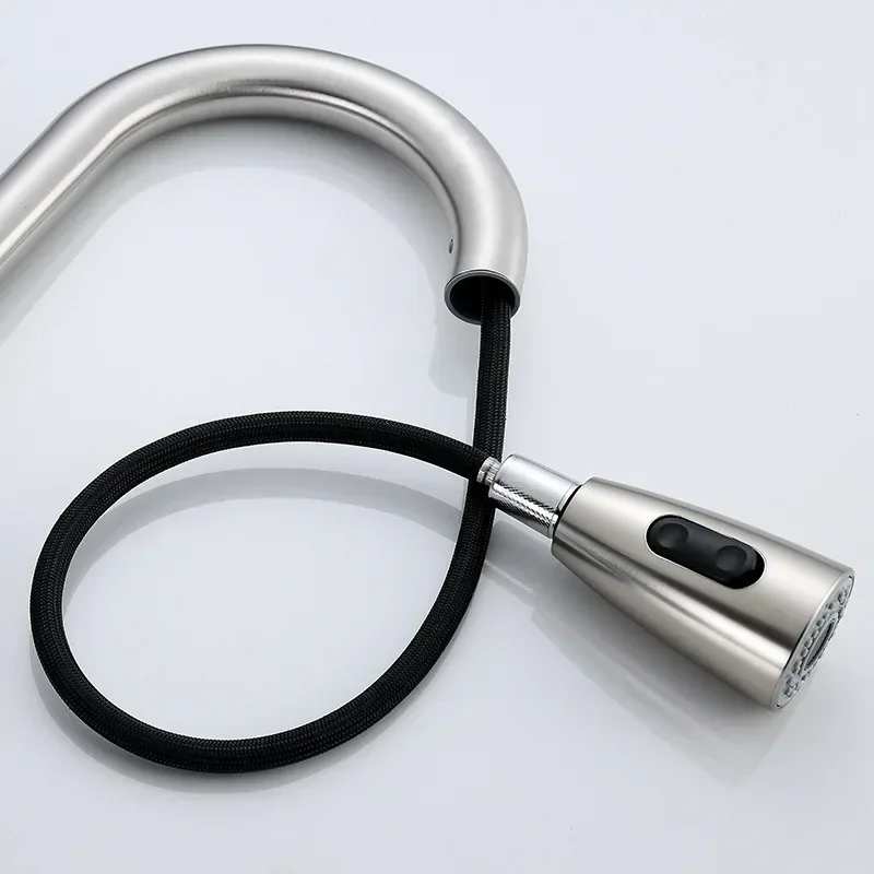 

Articulated Faucet Stainless Steel with Spring Extension Tube Kitchen Sink Mixer Can Rotate 360° To Pull Out Faucet Accessories