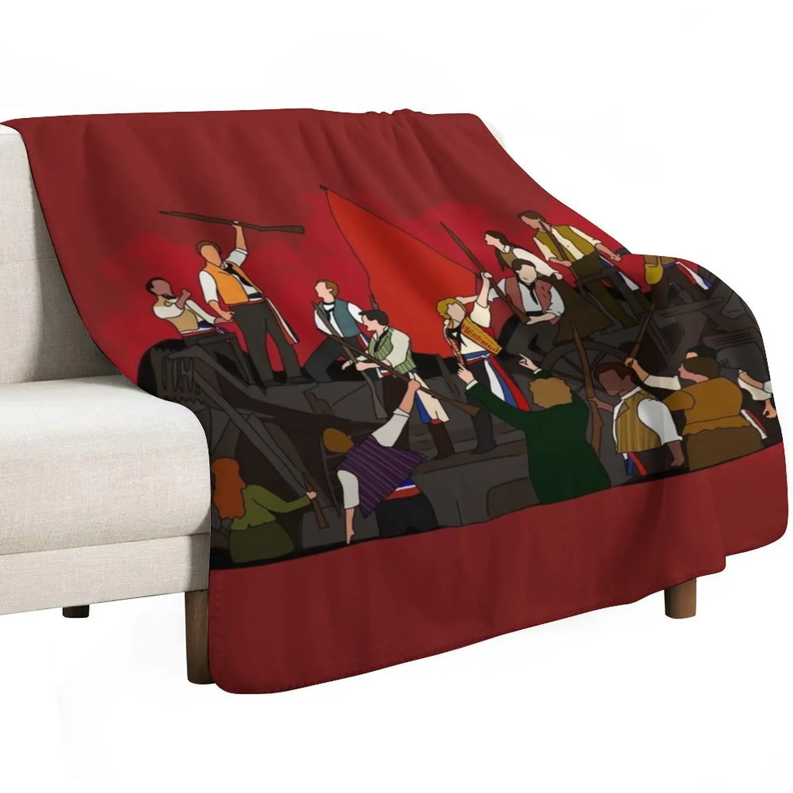 Les Miserables Barricade Throw Blanket Machine Washable Soft Warm Blanket
