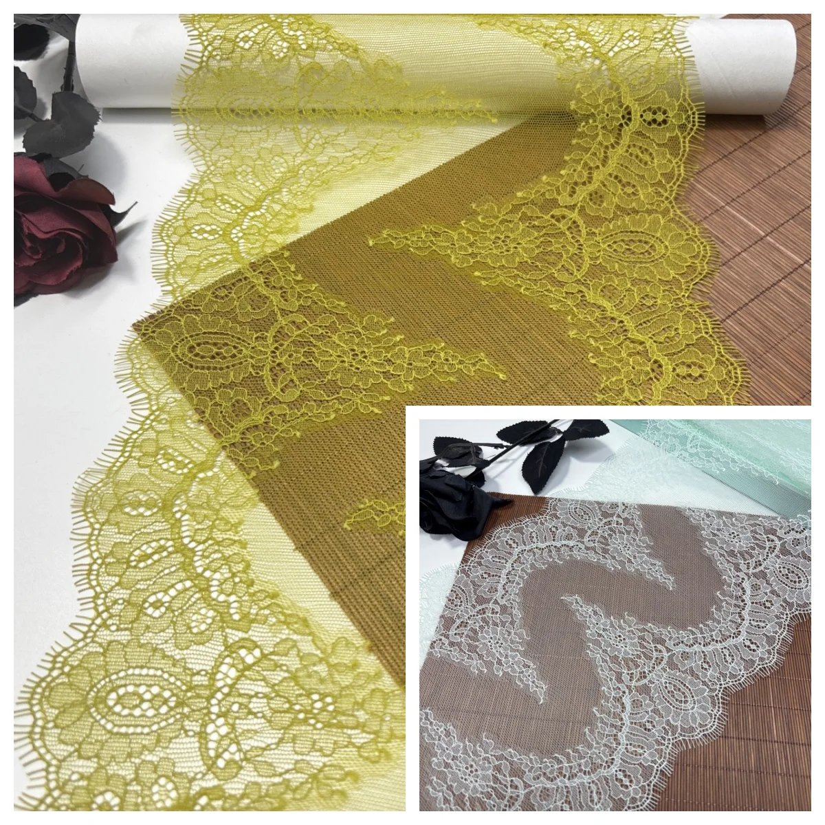 Chantilly Lace Trim Nude Color Eyelash Lace Fabrics DIY Sewing Crafts Vintage French Lace For Clothing Needle Work