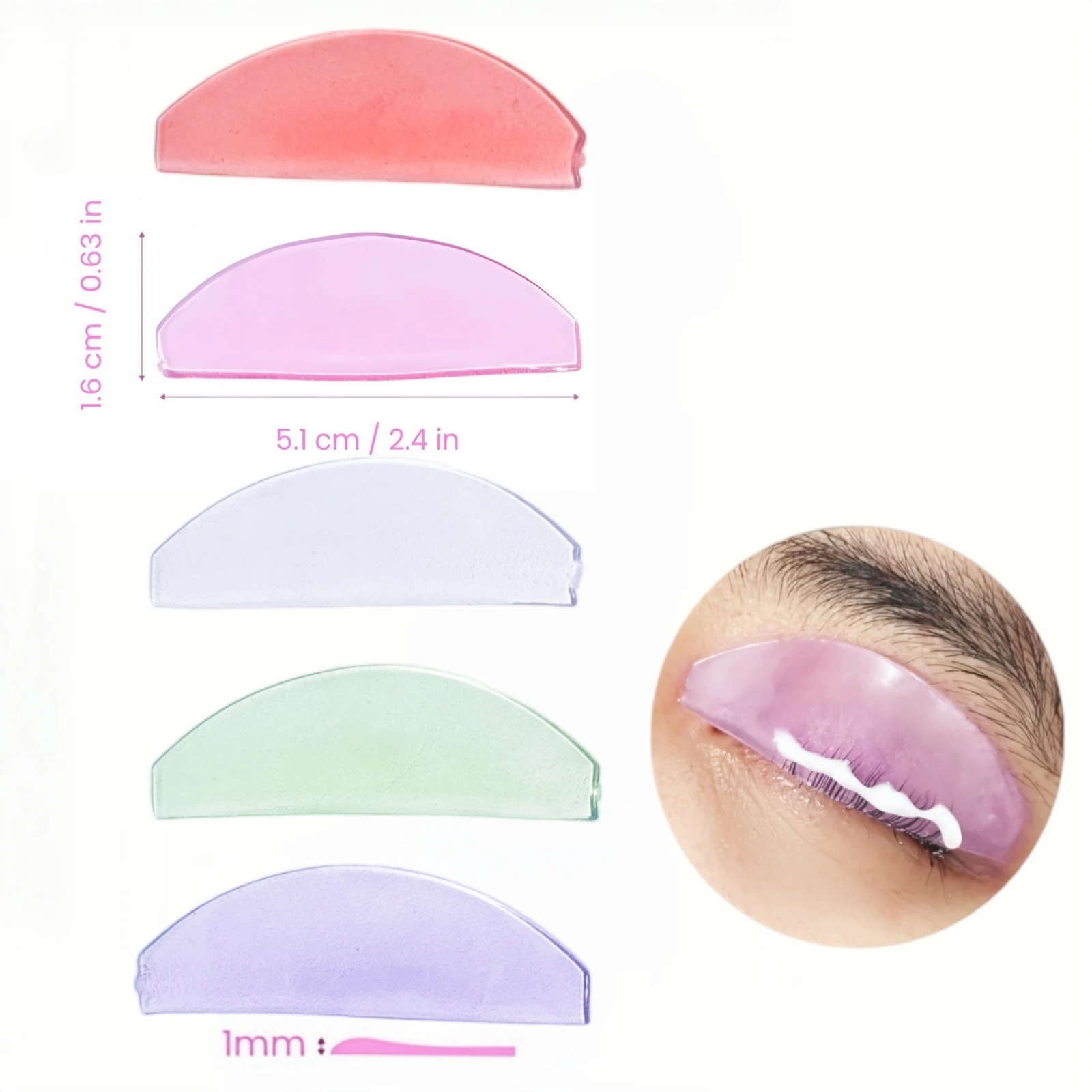 2 Stück Silikon-Wimpernperm-Pads, weichmachende und hebende Wimpernstäbchen, selbstklebend, 3D-Wimpernzange, Zubehör, Make-up-Tool