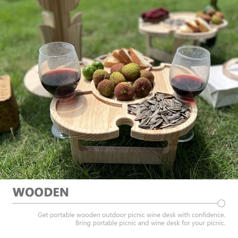 Tavolo da picnic portatile in legno Tavoli da picnic per esterni Tavolo pieghevole da pavimento Regali da spiaggia Tavolini Mobili da giardino