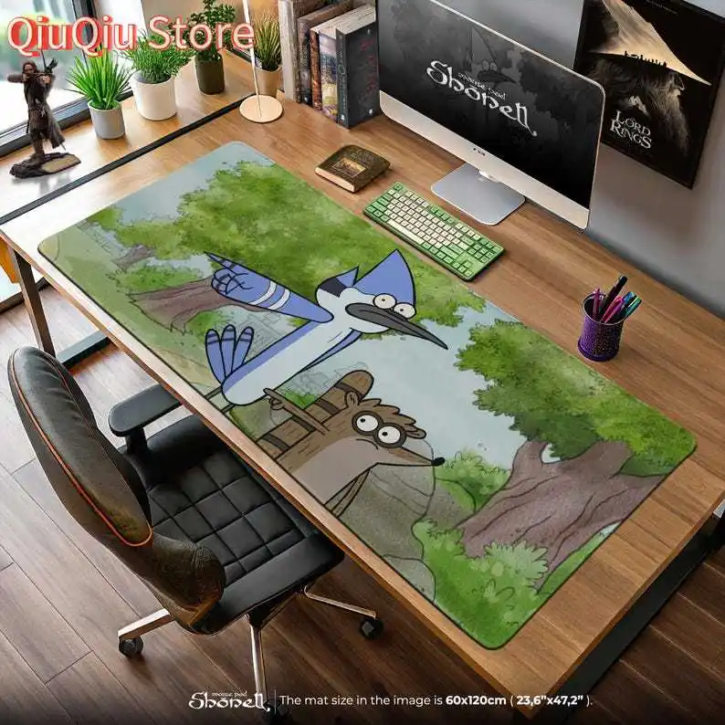 

Коврик для мыши Regular Show — Mordecai & Rigby in the Park Scene, коврик для стола с героями мультфильмов, забавный игровой коврик для мыши, идея подарка для фаната