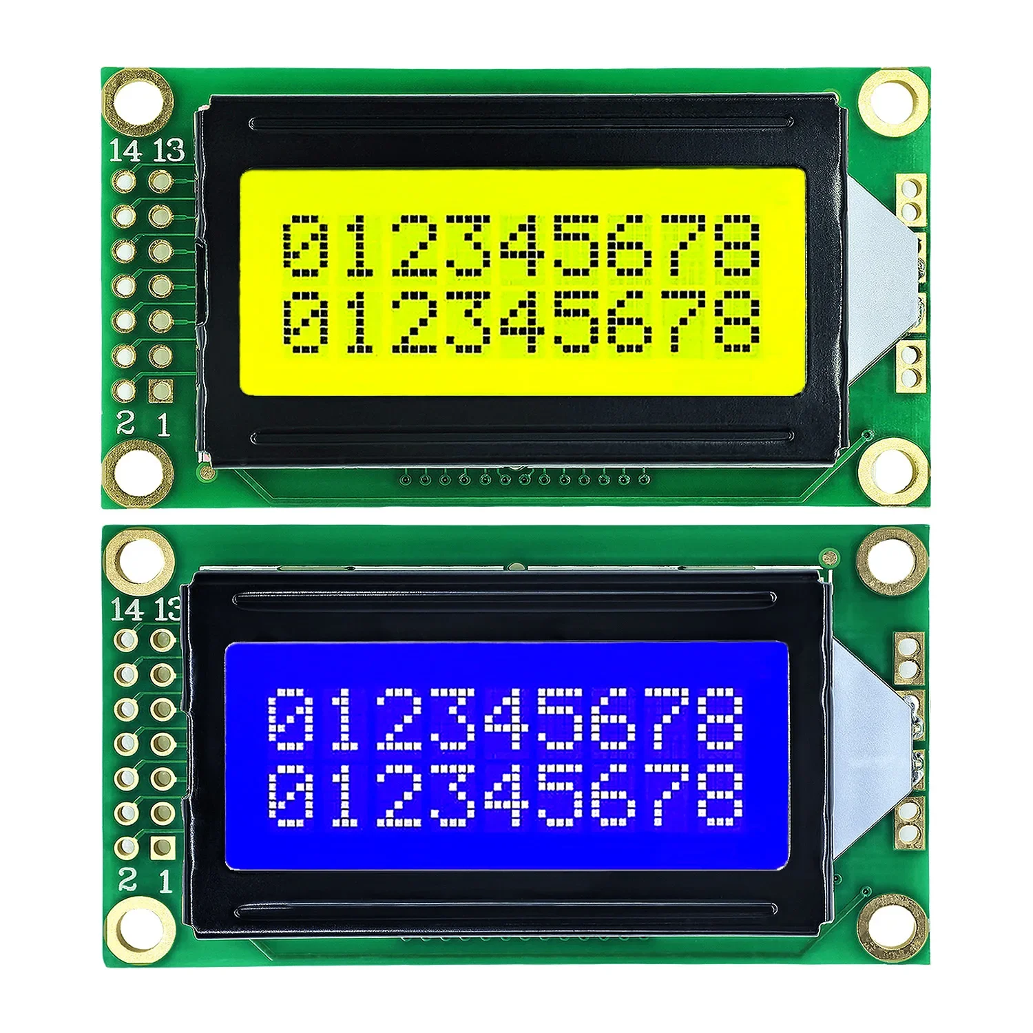 LCD0802 وحدة عرض إل سي دي 8x2 عرض شخصية 3.3 فولت/5 فولت LCM LCD شاشة زرقاء/خضراء لمجموعة اردوينو لتقوم بها بنفسك