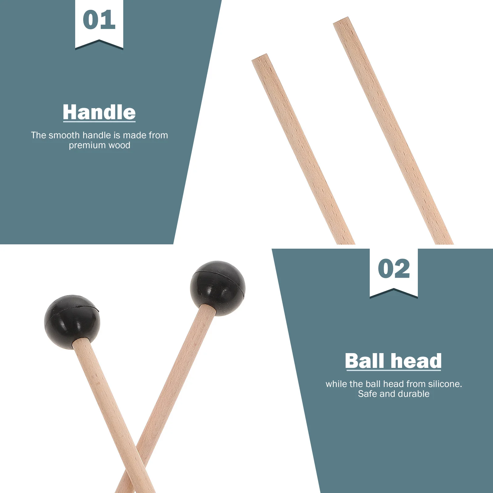 

Kids Steel Tongue Drumstick Musical Instruments Xylophone Mallet Brush Drumsticks