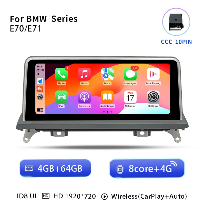 Snapdragon 665 Android 14 Auto Multimedia Speler voor BMW X5 E70 X6 E71 2007-2013 Radio Scherm CCC CIC Navigatie Stereo 4G Carplay
