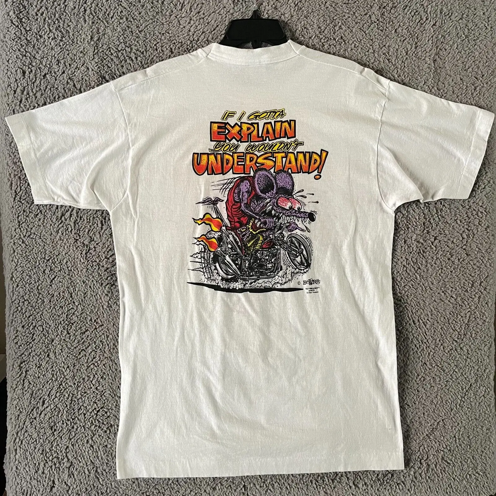 Vintage Rat Fink Shirt Men'S Large Ed Roth Autograph Graffiti Hot Rod Cars 1991