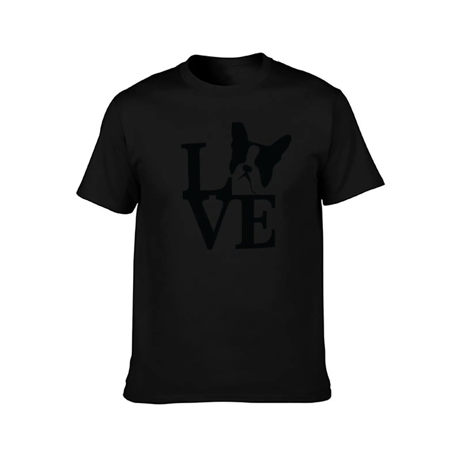 Boston Terrier Love T-Shirt, Summer Casual Cotton Tee, Oversized Streetwear Tops, Vintage Graphic Print, Loose Fit Short Sleeve
