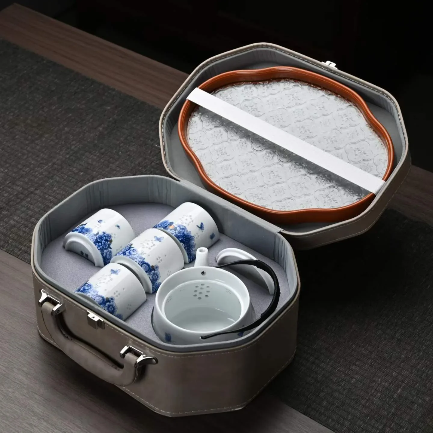 New Household Teapot Teacup Exquisite Mutton Unique Luxury Tea Ceremony Full Tools Gift Flowers Cool Porcelain Kung Fu Tea Set